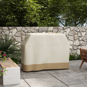 BBQ Cover for Rectangular Gas Grill, 300D Oxford Fabric Barbecue Covers, Waterproof UV Protection Rip-Proof, with Windproof Buckles, Beige, 152 x 66 x 115cm