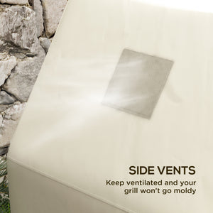BBQ Cover for Rectangular Gas Grill, 300D Oxford Fabric Barbecue Covers, Waterproof UV Protection Rip-Proof, with Windproof Buckles, Beige, 152 x 66 x 115cm