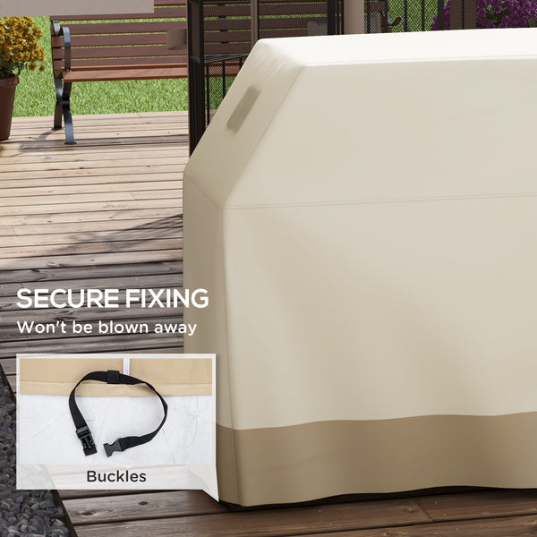 BBQ Cover for Rectangular Gas Grill, 300D Oxford Fabric Barbecue Covers, Waterproof UV Protection Rip-Proof, with Windproof Buckles, Beige, 152 x 66 x 115cm