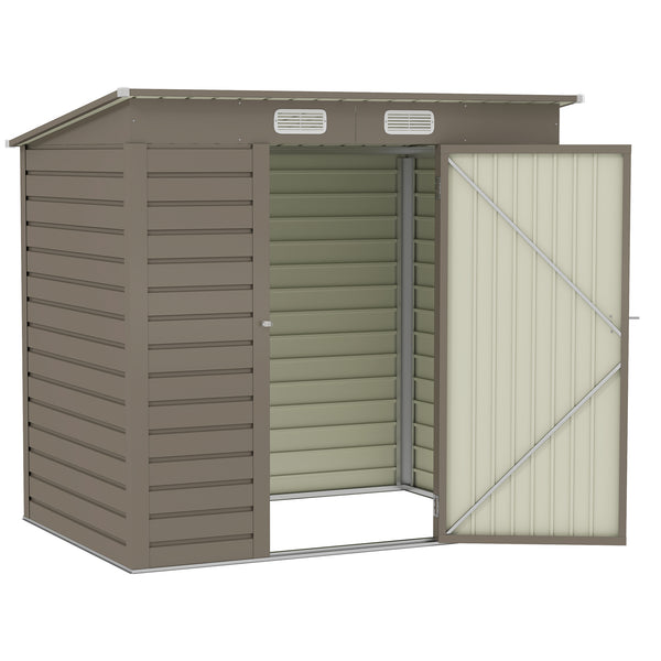 6 x 4FT Outdoor Storage Shed, Easy to Assemble Galvanized Metal Garden Shed, Waterproof Tool Shed with Lockable Door and 2 Vents for Backyard, Lawn, Patio, Light Grey
