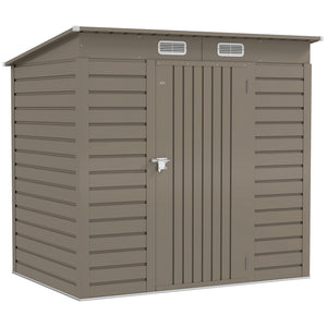 6 x 4FT Outdoor Storage Shed, Easy to Assemble Galvanized Metal Garden Shed, Waterproof Tool Shed with Lockable Door and 2 Vents for Backyard, Lawn, Patio, Light Grey