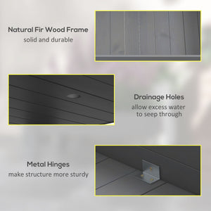 2 Tiers Raised Garden Bed, Wooden Elevated Planter Box with Legs Gardening Planting Bed with 2 Compartments for Flower Vegetable Herb Grow, Grey
