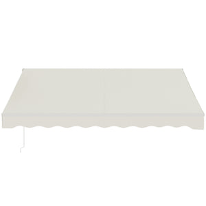 Outsunny 12' x 10' Electric Awning, Retractable Awning, UV Protection Sun Shade Shelter with Remote Controller and Manual Crank Handle for Deck, Balcony, Yard, Cream White