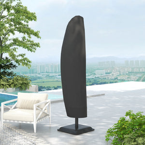 Waterproof Patio Umbrella Cover for 10ft to 13ft Outdoor Offset Umbrella with Zipper, Black