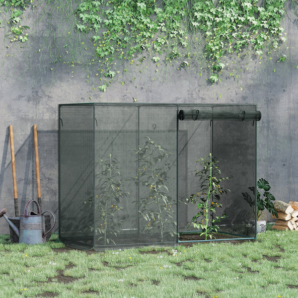 6' x 3' x 5' Crop Cage, Plant Protection Tent with Zippered Doors for Vegetable Garden, Backyard, Black