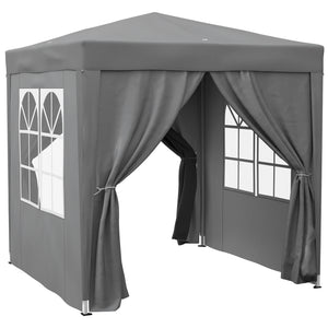 6.6'x6.6' Pop Up Canopy Tent with Sidewalls, Instant Sun Shelter Camping Gazebo with Carry Bag, for Outdoor, Garden, Patio, Grey