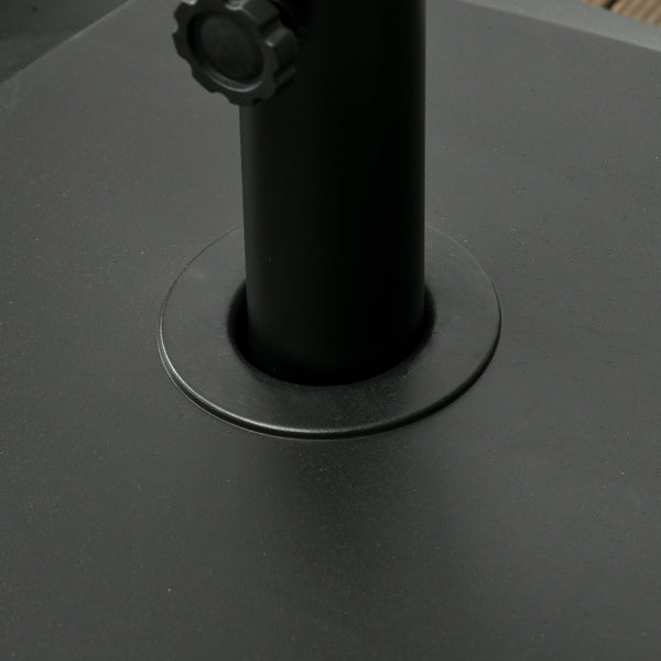 132 lb Heavy Duty Patio Umbrella Base with Wheels, Sand and Water Filled Umbrella Stand, Square Market Umbrella Base for Outdoor, Garden, Backyard, Black
