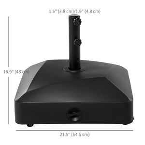 132 lb Heavy Duty Patio Umbrella Base with Wheels, Sand and Water Filled Umbrella Stand, Square Market Umbrella Base for Outdoor, Garden, Backyard, Black