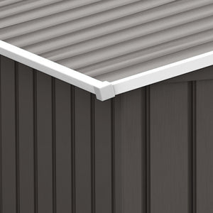 9 x 6ft Metal Garden Shed, Outdoor Storage Tool House with Ventilation Slots, Foundation Kit and Lockable Double Doors, Grey