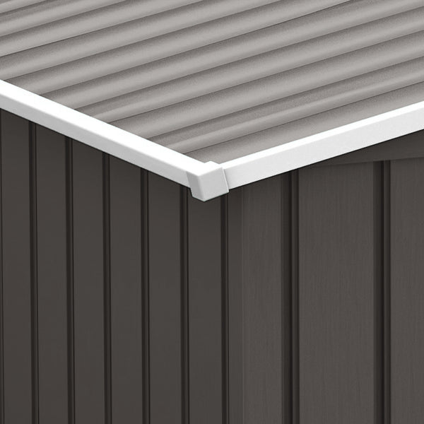 9 x 6ft Metal Garden Shed, Outdoor Storage Tool House with Ventilation Slots, Foundation Kit and Lockable Double Doors, Grey