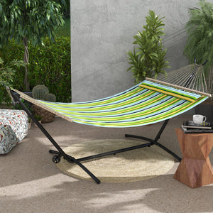 9.5ft Hammock Stand Only, Portable Hammock with Wheels, Adjustable Hammock Net Stand, for String-style, Brazilian-style, Flat-style, Rope-style Hammocks, Black