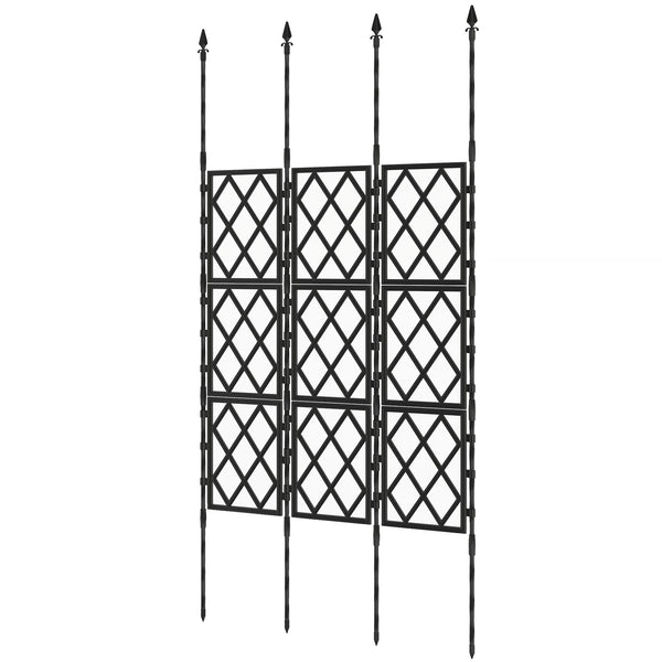 Foldable Garden Trellis, Lattice Climbing Support Trellis for Garden, DIY Assembly for Vines, Vegetables, Flowers, Fruits, 85 x 197 cm, Black