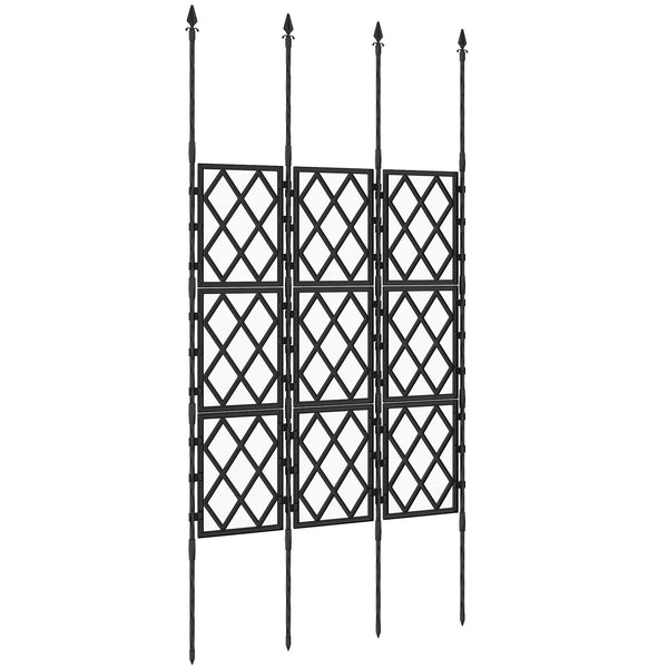 Foldable Garden Trellis, 33.5 x 77.6 Inch Lattice Climbing Support Trellis for Garden Indoor Outdoor, DIY Assembly for Vines, Vegetables, Flowers, Fruits, Black