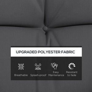 4-Piece Patio Chair Cushions Pillows with Back and Pillows, Seat Replacement Patio Cushions Set with Ties for Indoor Outdoor Garden Furniture, WITHOUT SWING, Charcoal Grey