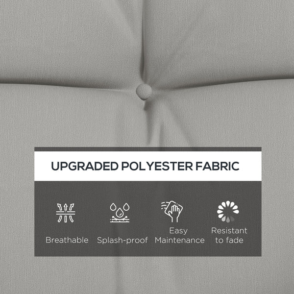 Outdoor Seat Cushions Back Cushion with 2 Pillows, Water Repellent Seat Pads for 3-Seater Chair, Swing, Sofa, CUSHIONS ONLY, NO SWING, Light Grey