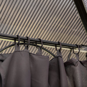 10' x 10' Polycarbonate Hardtop Gazebo Canopy, Outdoor Patio Gazebo with Aluminum Frame & Curtains, Dark Grey