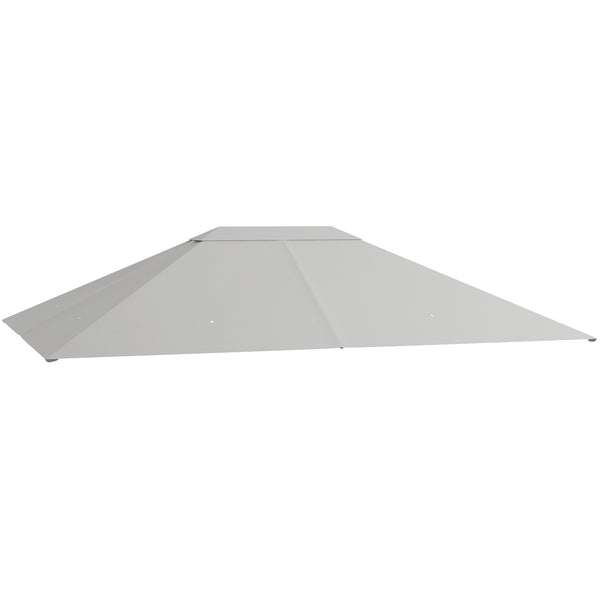 3 x 4m Gazebo Canopy Replacement Covers, Garden Gazebo Roof Replacement with Vents and Drain Holes, TOP COVER ONLY, Light Grey