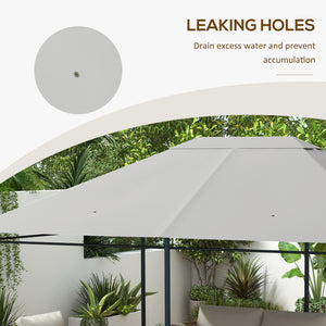 3 x 4m Gazebo Canopy Replacement Covers, Garden Gazebo Roof Replacement with Vents and Drain Holes, TOP COVER ONLY, Light Grey