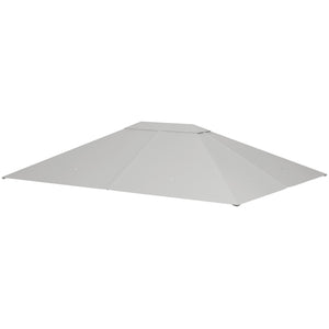 3 x 4m Gazebo Canopy Replacement Covers, Garden Gazebo Roof Replacement with Vents and Drain Holes, TOP COVER ONLY, Light Grey