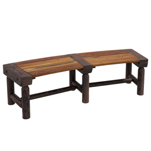 Outsunny Wooden Garden Bench, Semicircular Round Outdoor Tree Bench, Wrap Around Park Bench for Yard, Patio, Deck, Lawn, Brown