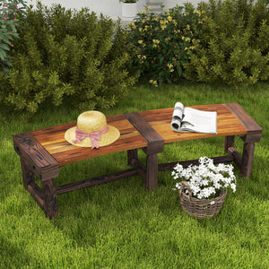 Wooden Outdoor Bench, Semicircular Round Patio Loveseat, Wrap Around Tree Bench with Slatted Seat for Yard, Garden, Deck, Lawn, Brown