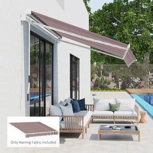 9' x 8' Retractable Awning Fabric Replacement Outdoor Sunshade Canopy Awning Cover, UV Protection, Red and White