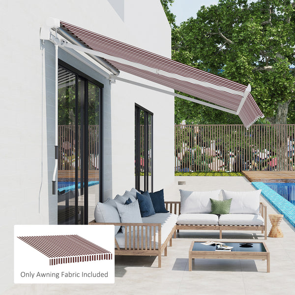 9' x 8' Retractable Awning Fabric Replacement Outdoor Sunshade Canopy Awning Cover, UV Protection, Red and White