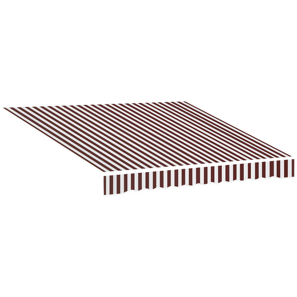 9' x 8' Retractable Awning Fabric Replacement Outdoor Sunshade Canopy Awning Cover, UV Protection, Red and White