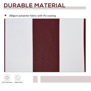 9' x 8' Retractable Awning Fabric Replacement Outdoor Sunshade Canopy Awning Cover, UV Protection, Red and White