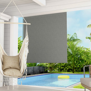 6'W x 6'H Roller Shades, Outdoor Blinds Cordless Roll Up Shade for Porch Balcony Gazebo, Dark Grey