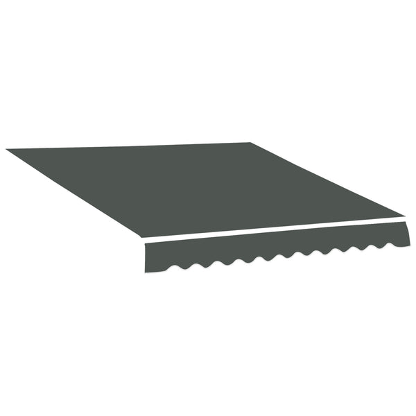 13' x 8' Retractable Awning Fabric Replacement Outdoor Sunshade Canopy Awning Cover, UV Protection, Grey