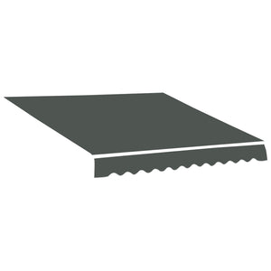 13' x 8' Retractable Awning Fabric Replacement Outdoor Sunshade Canopy Awning Cover, UV Protection, Grey