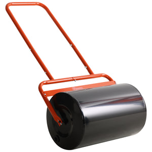 20" Push/Tow Behind Lawn Roller, Heavy Duty Sod Drum Roller Filled with 11 Gal Water/136 Lbs Sand, Grass Flattener for Yard, Patio, Park, Red