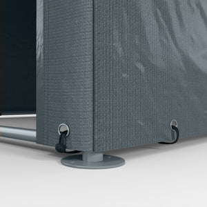 5.2 x 7.2 ft Portable Shed, Outdoor Storage Shed Bike Tent with Waterproof Cover, Galvanized Steel Frame & Roll-up Door for Bikes, Garden Tools, Motorcycles, Dark Grey