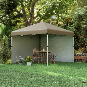 3 x 3 (M) Pop Up Gazebo, UPF 30+ with 2 Sidewalls, Leg Weight Bags and Wheeled Bag, Height Adjustable Party Tent Event Shelter for Garden, Patio, Khaki