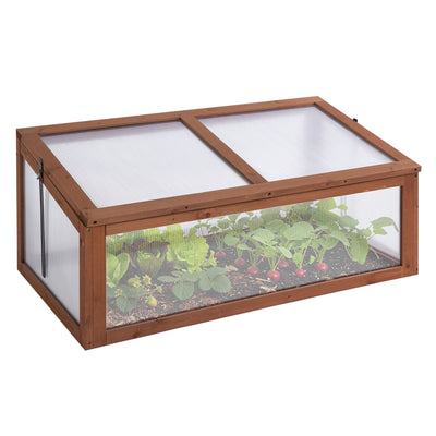NookGrow Ground Cold Frame Greenhouse, 39" x 26" x 16", Natural