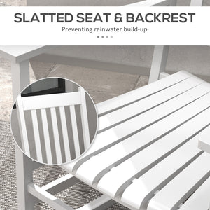 Wooden Patio Rocking Chairs Set of 2, Outdoor Rocker Chairs with Wide Armrests, High Back, Slatted Seat and Backrest, for Garden, Balcony, Porch, White