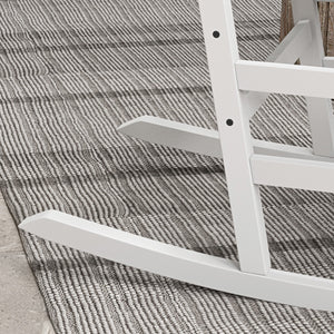 Wooden Patio Rocking Chairs Set of 2, Outdoor Rocker Chairs with Wide Armrests, High Back, Slatted Seat and Backrest, for Garden, Balcony, Porch, White