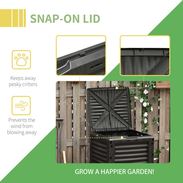Garden Compost Bin Large Outdoor Compost Container 80 Gallon Fast Creation of Fertile Soil Aerating Compost Box, Easy Assembly, Yellow