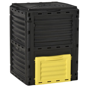 Garden Compost Bin Large Outdoor Compost Container 80 Gallon Fast Creation of Fertile Soil Aerating Compost Box, Easy Assembly, Yellow