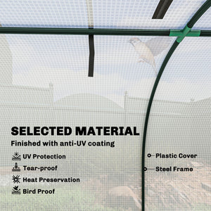 10' x 3' x 2.5' Mini Greenhouse, Portable Tunnel Green House with Roll-Up Zippered Doors, UV Waterproof Cover, Steel Frame, White
