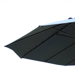 15ft Double-sided Patio Umbrella with Twin Canopy, Extra Large Outdoor Parasol with Crank for Pool, Deck, Market, Blue