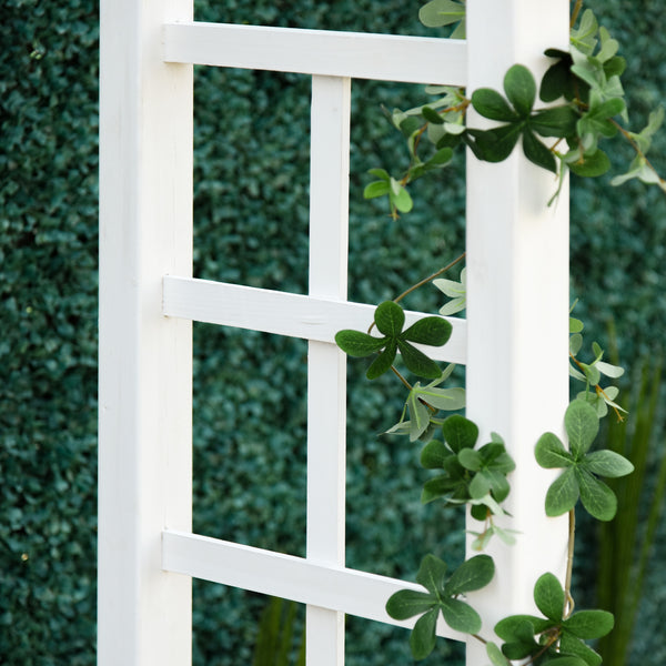 85" Wooden Garden Arbour for Wedding and Ceremony, Outdoor Garden Arch Trellis for Climbing Vines, White