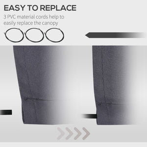 11' x 8' Retractable Awning Fabric Replacement Outdoor Sunshade Canopy Awning Cover, UV Protection, Grey