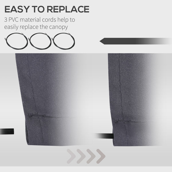 11' x 8' Retractable Awning Fabric Replacement Outdoor Sunshade Canopy Awning Cover, UV Protection, Grey