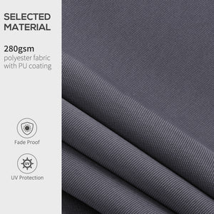 11' x 8' Retractable Awning Fabric Replacement Outdoor Sunshade Canopy Awning Cover, UV Protection, Grey