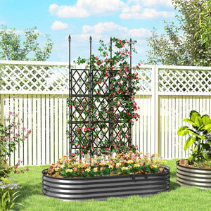 Foldable Garden Trellis, Lattice Climbing Support Trellis for Garden, DIY Assembly for Vines, Vegetables, Flowers, Fruits, 85 x 197 cm, Black