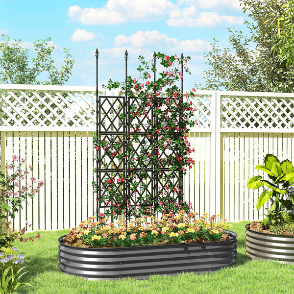 Foldable Garden Trellis, Lattice Climbing Support Trellis for Garden, DIY Assembly for Vines, Vegetables, Flowers, Fruits, 85 x 197 cm, Black