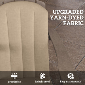 Adirondack Chair Cushion Set of 4, Outdoor Chair Cushions, High Back Patio Chair Cushions with Ties, Non-Slip Replacement Seat Cushion for Patio Furniture, Beige