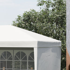 6 x 3 m Party Tent Gazebo Marquee Outdoor Patio Canopy Shelter with Windows and Side Panels White